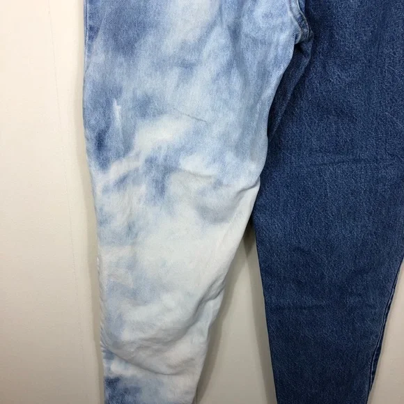 Vintage Two Tone Tie Dye High Waisted Denim Jeans Sz 27 - Picture 7 of 11